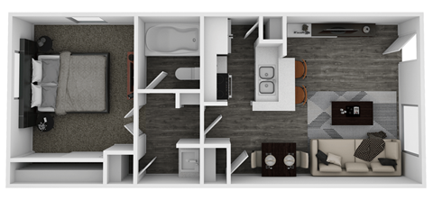 One Bedroom Small Floor Plan at Spring Meadow Apartments, Glendale, Arizona
